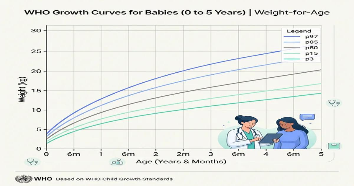 Percentili di crescita OMS per bambini da 0 a 5 anni